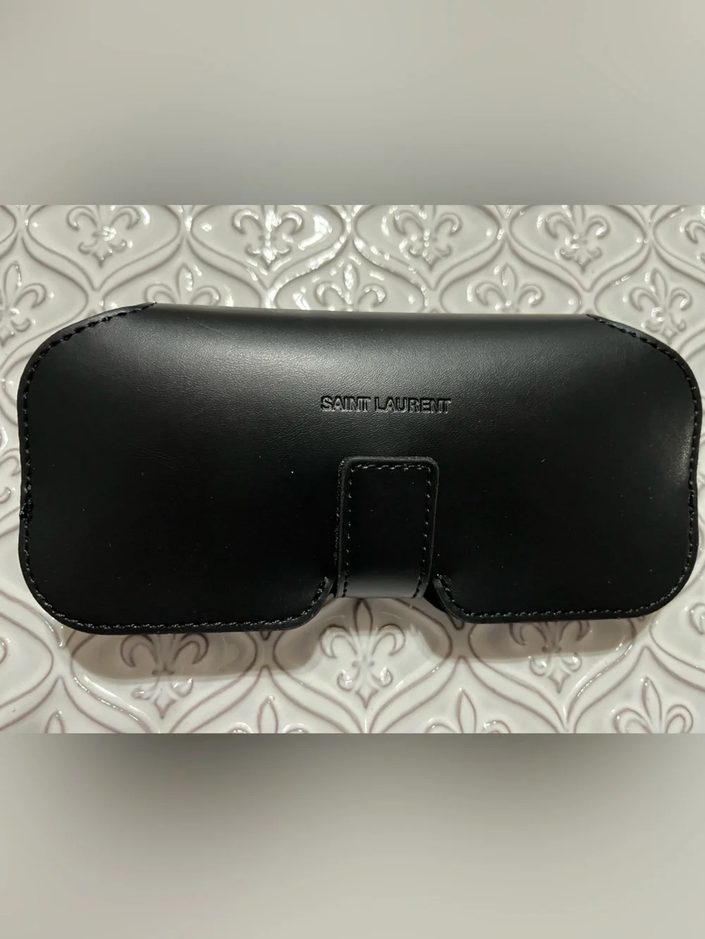 Saint Laurent Black Leather Eye Wear Case (case only, glasses not included) NWOT
